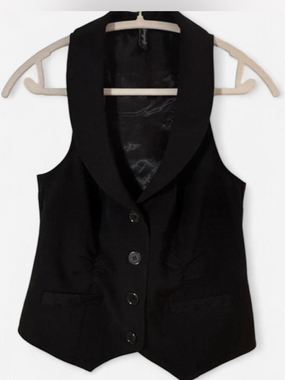 Black Women's Tailored Vest - Classic Button Front